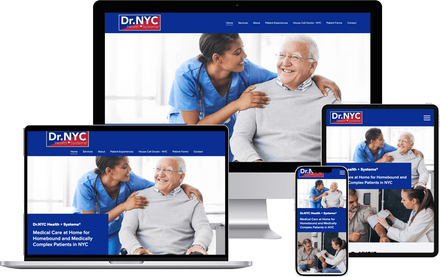 DR.NYC website on desktop and mobile devices